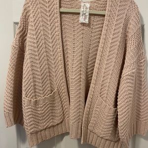 Sadie  & Sage knit cardigan, bell sleeve, 3/4 length sleeve, drop shoulder